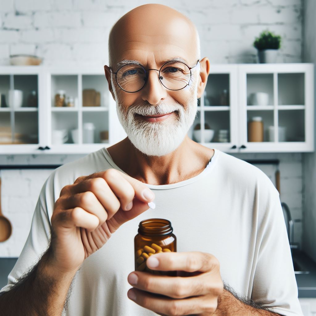 Mann bei Einnahme von Prostatamedikament