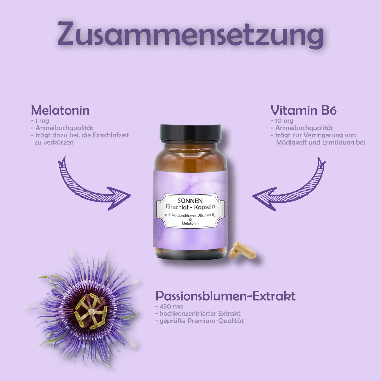 Einschlaf-Kapseln m. Melatonin und Passionsblume 60 St